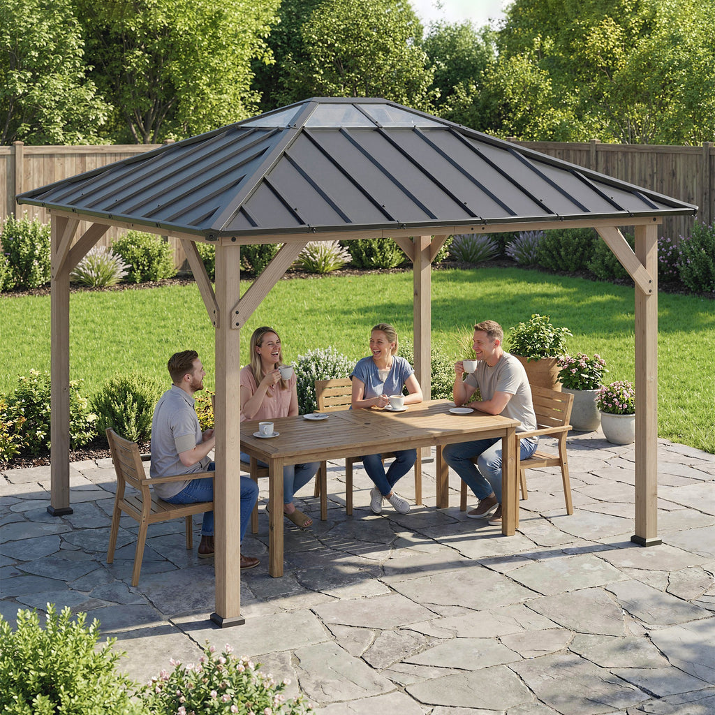 10 x 12 Gazebo à toit en acier galvanisé
