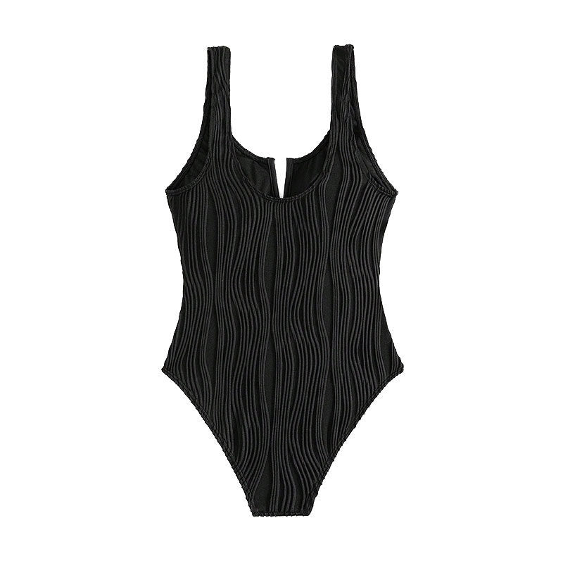 Maillot de bain simple à rayures en forme de figure