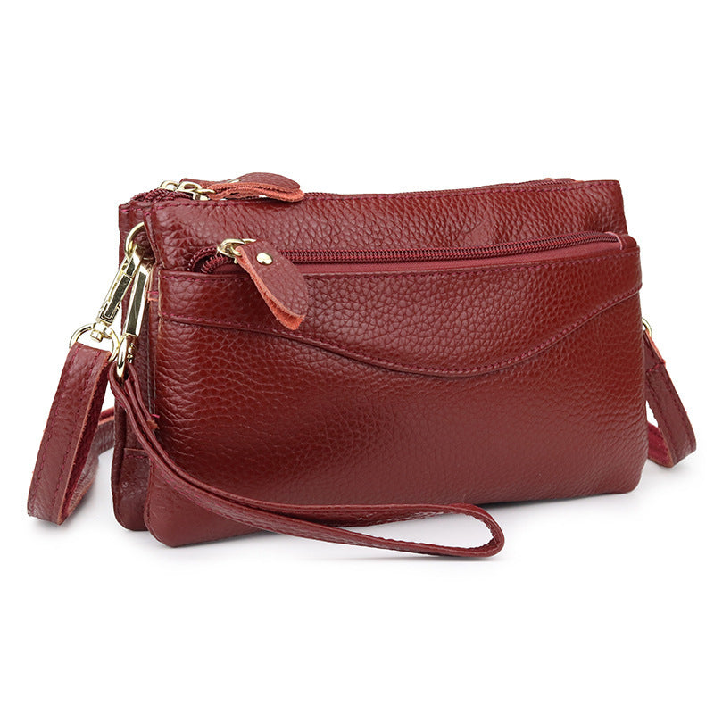 Les femmes petit sac de corps avec des compartiments multiples en cuir plein grain