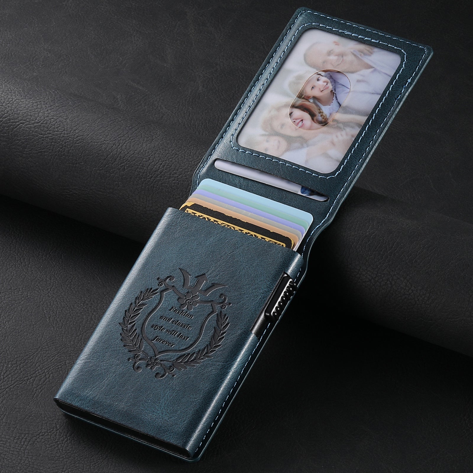 Porte-cartes en cuir pour la cire d'huile de grain brillant
