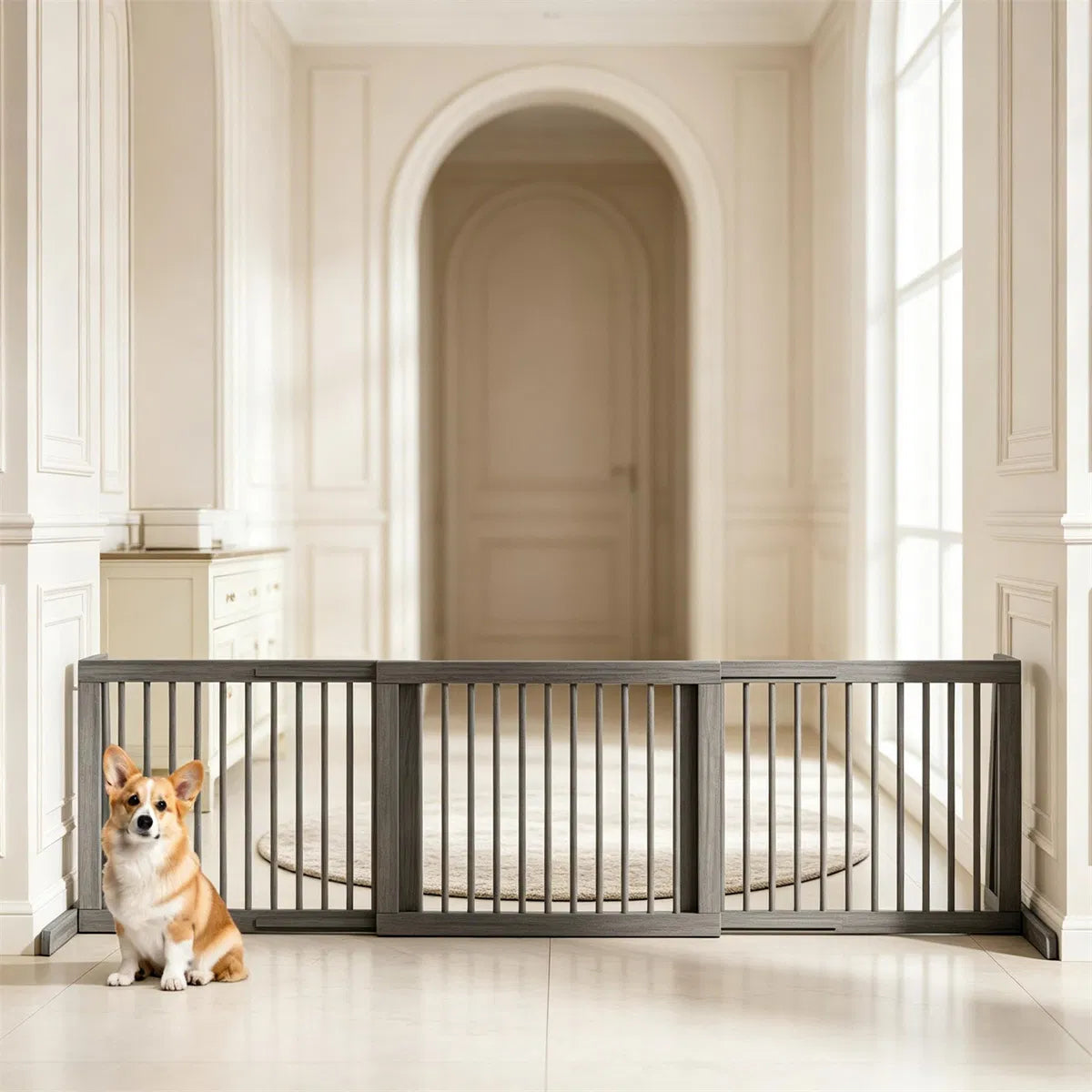Porte en bois extensible réglable 22 pouces Tall Freestanding Safety Fence