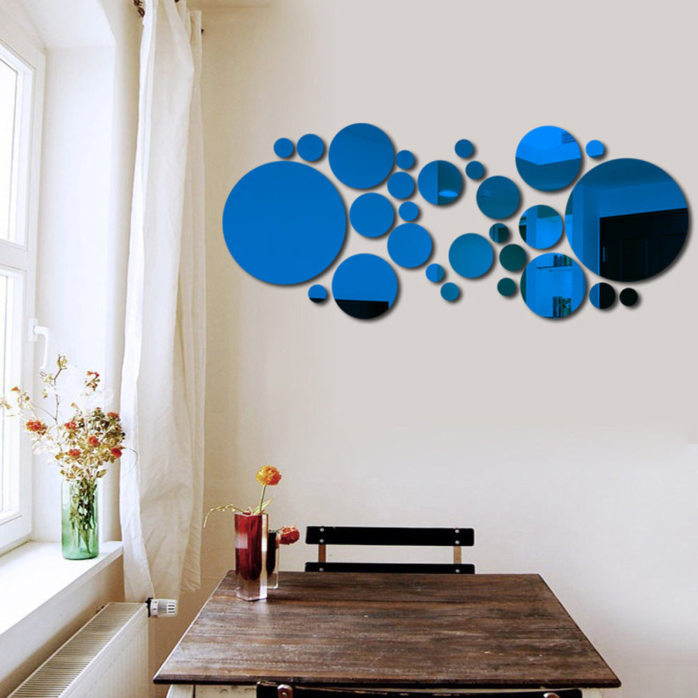 Grand et petits cercles Miroir Sticker 3D Stéréo Décoration murale acrylique