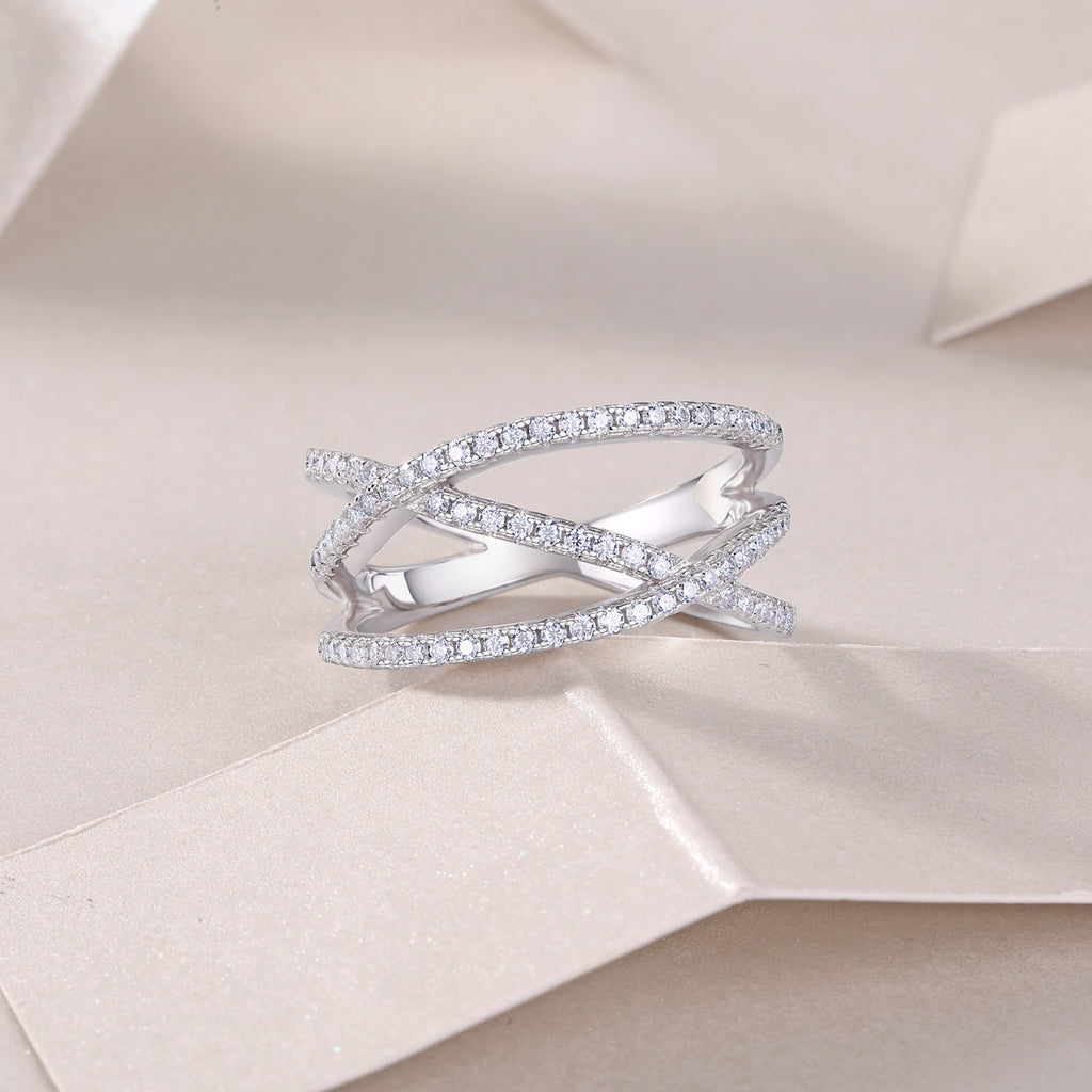 S925 Argent 4.2g Anneau de Moissanite Platine