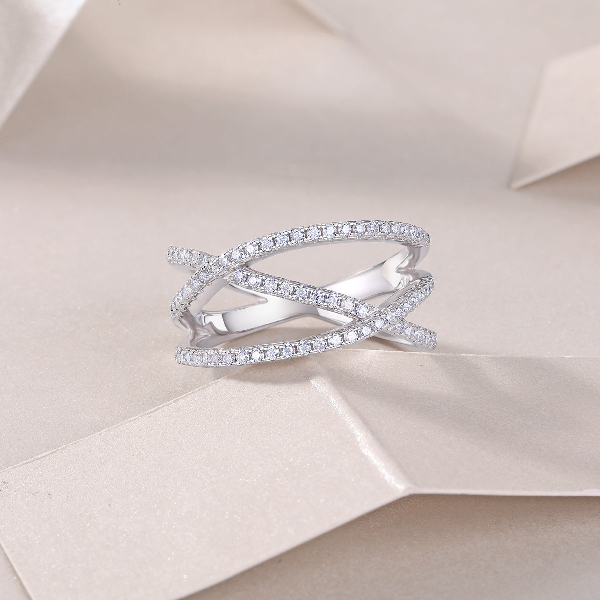 S925 Argent 4.2g Anneau de Moissanite Platine