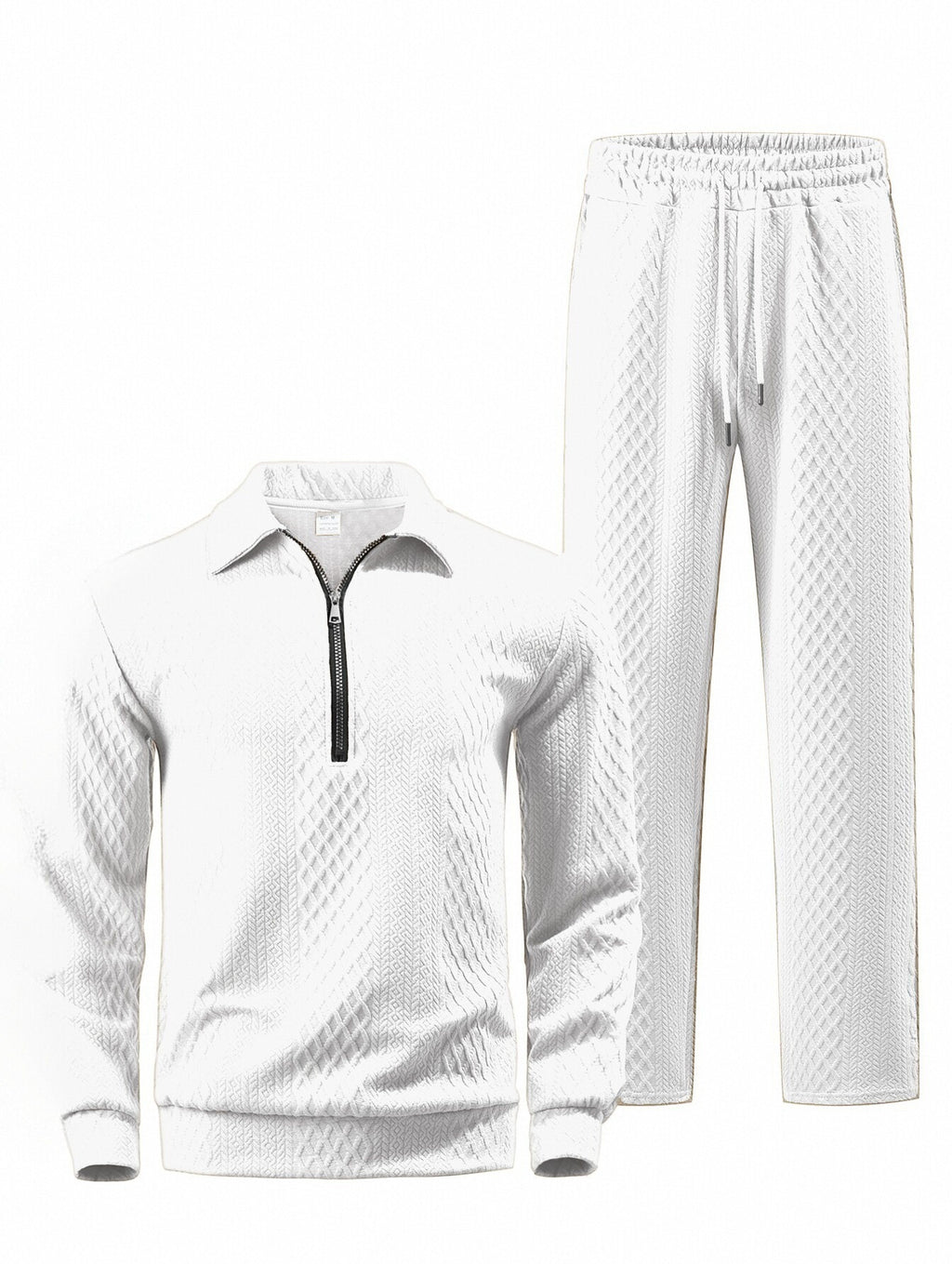 Pantalon et chandail de polo Jacquard pour hommes avec collier de lapel