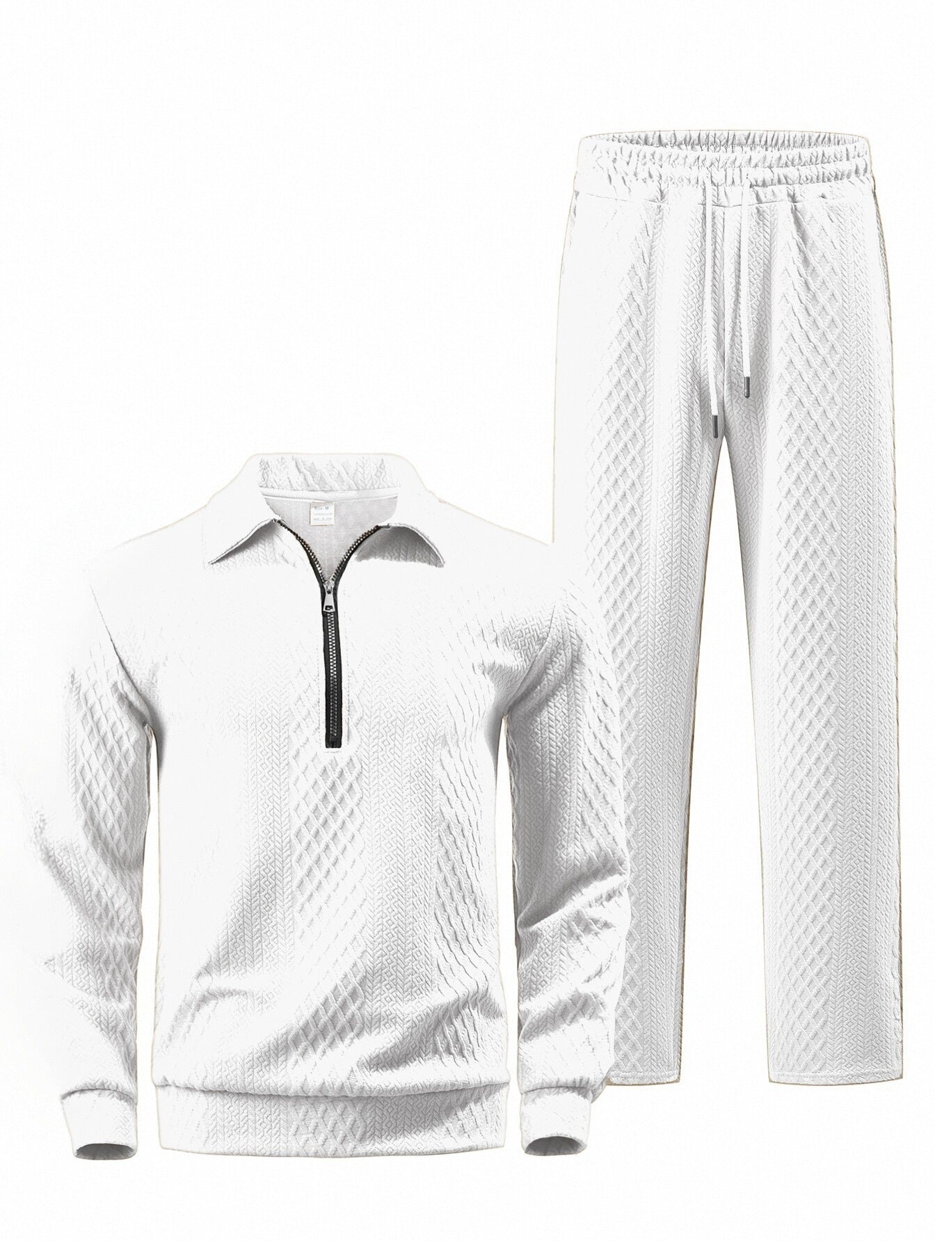 Pantalon et chandail de polo Jacquard pour hommes avec collier de lapel