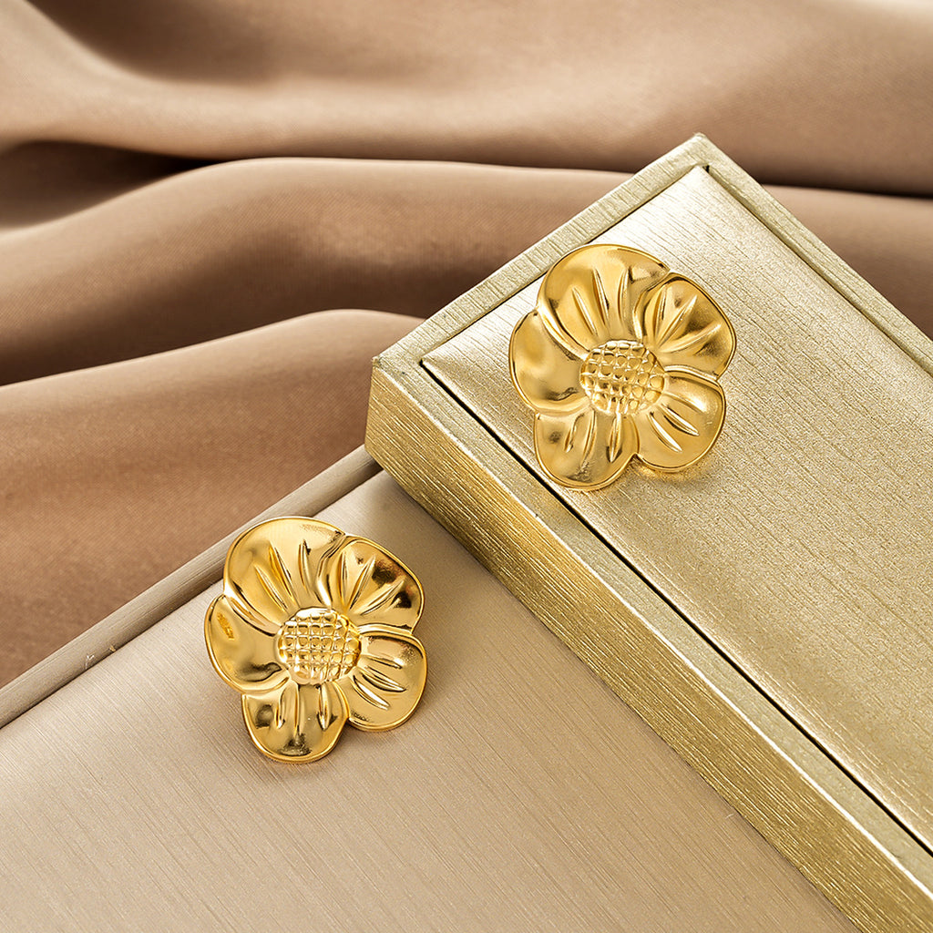 Boucles d'oreilles Françaises Retro Linéaires rayées INS Bohemian Ethnic Style Light Luxury High-fr