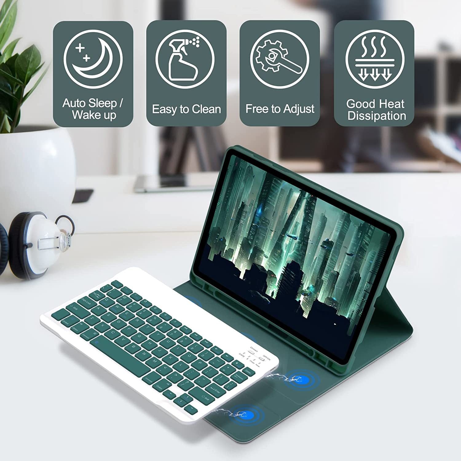 Housse de protection en cuir de cache-clavier Bluetooth