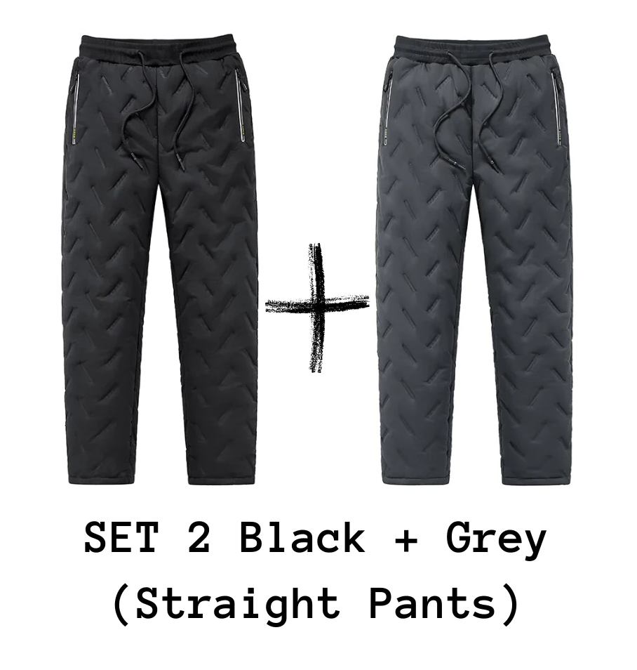 Pantalon pour hommes Velours d'hiver épaississant doux pantalons en polaire avec poche zippée Vent de grande taille
