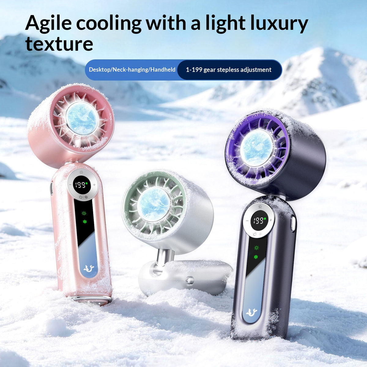 Handheld Portable Outdoor Digital-display Mini ventilateur