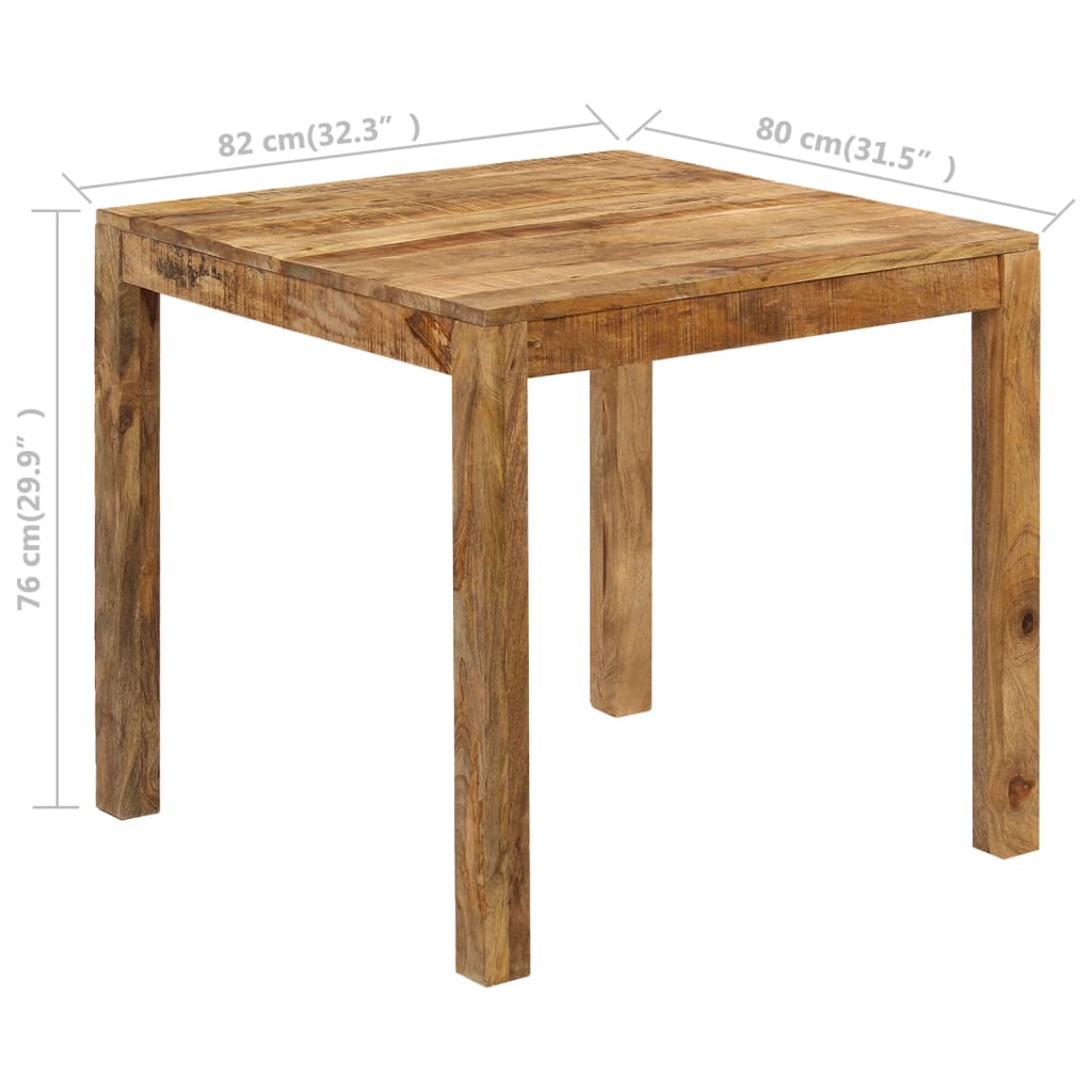 Table à manger en bois massif de mangue 82x table à manger 82x