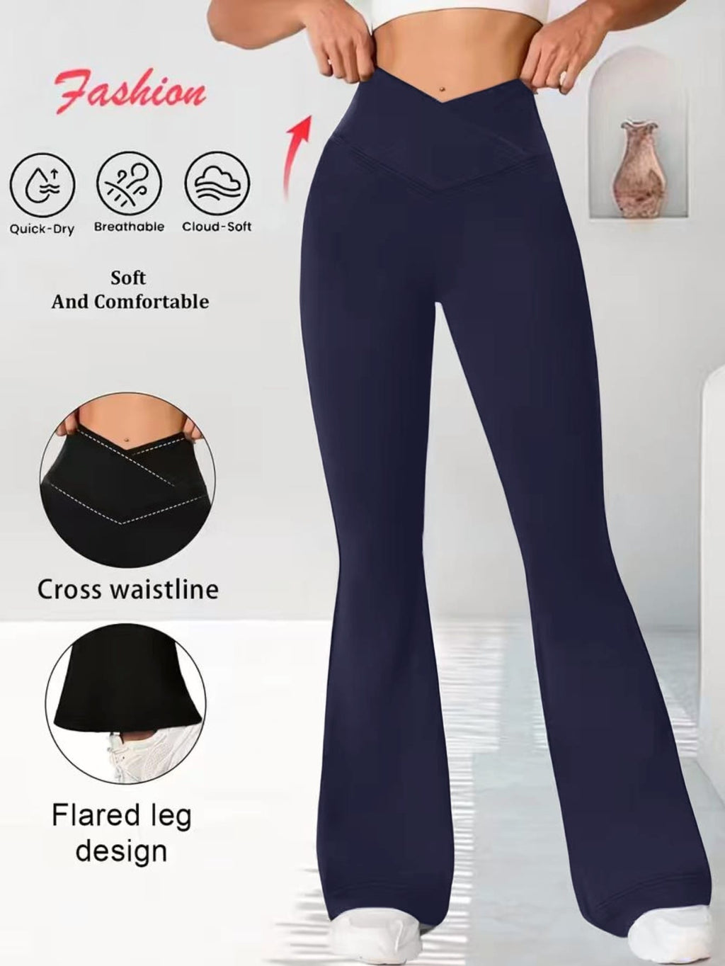 Pantalons de danse à large leg nu