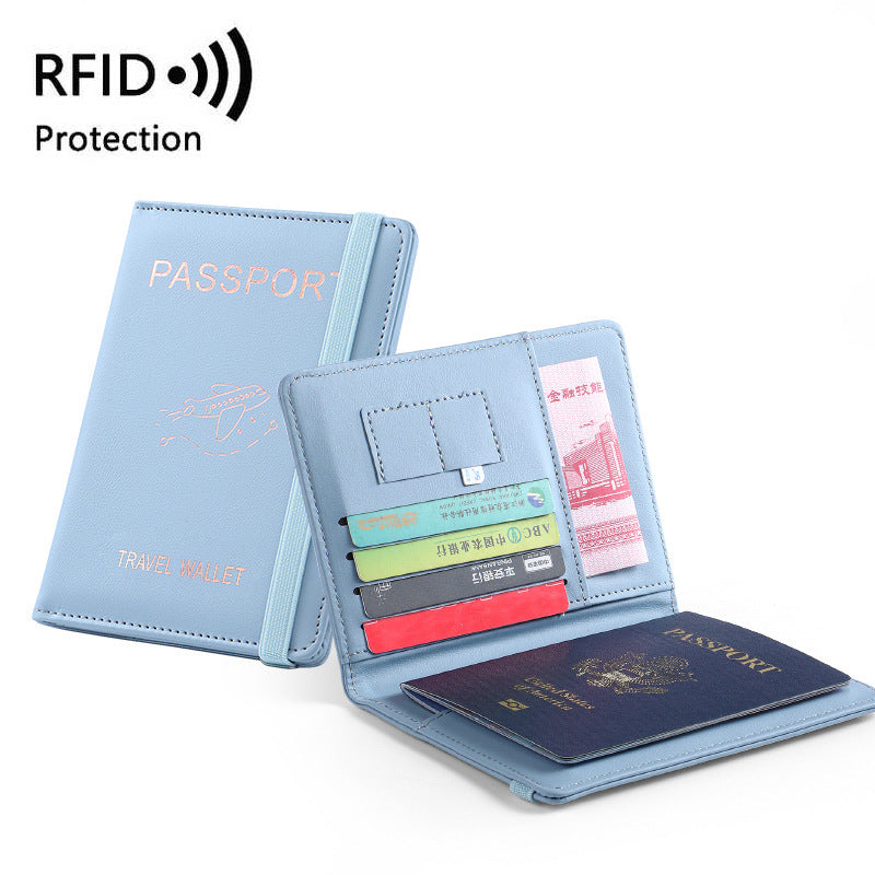 Pu Sac de passeport en cuir Rfid Fentes de cartes multiples Titulaire de certificat multifonctionnel