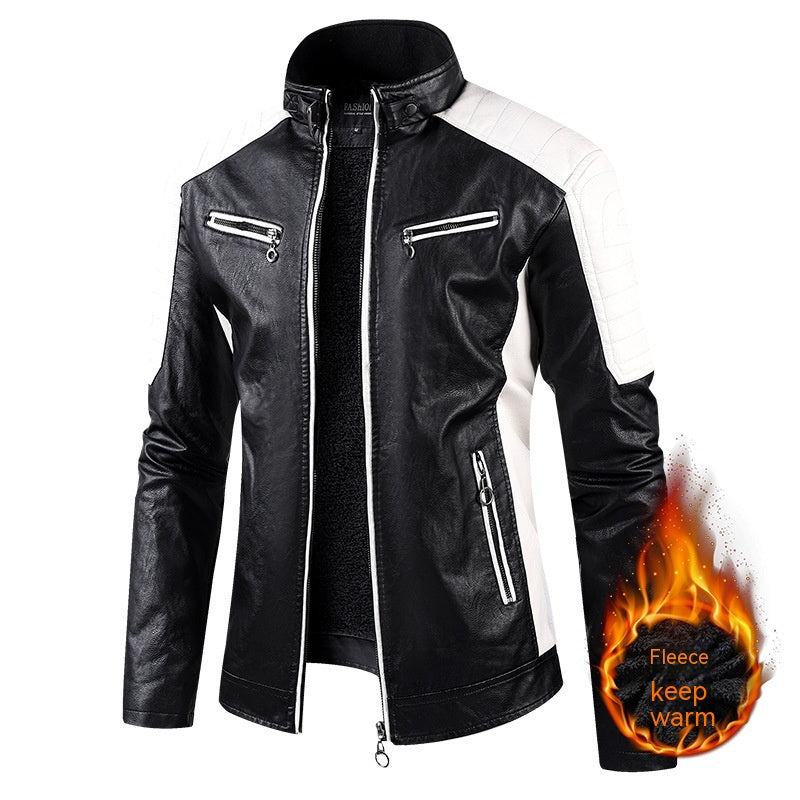 Taille européenne Automne et hiver Loisirs Cuir Men's Coat Flèche doublée