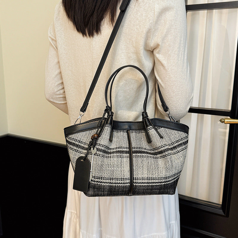 Light-Luxury Color-block sac rayé pour les femmes