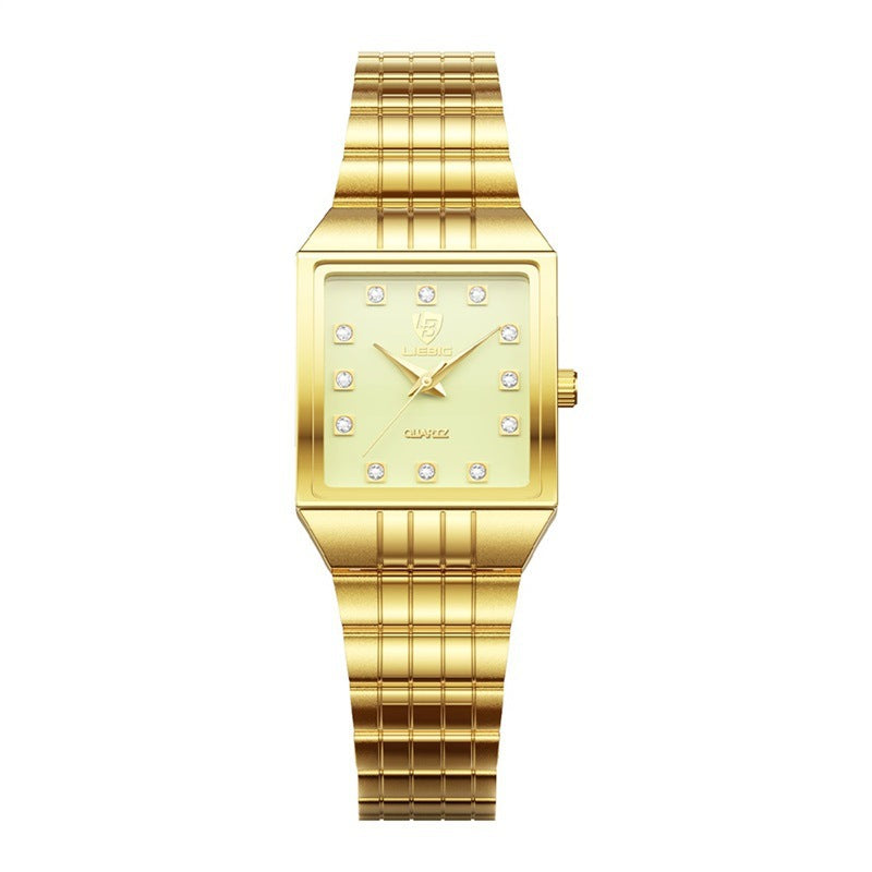 Montre Quartz classique pour hommes en or de luxe