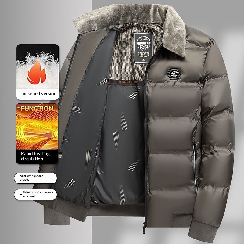 Manteau casual rembourré en coton pour les papas d'âge moyen