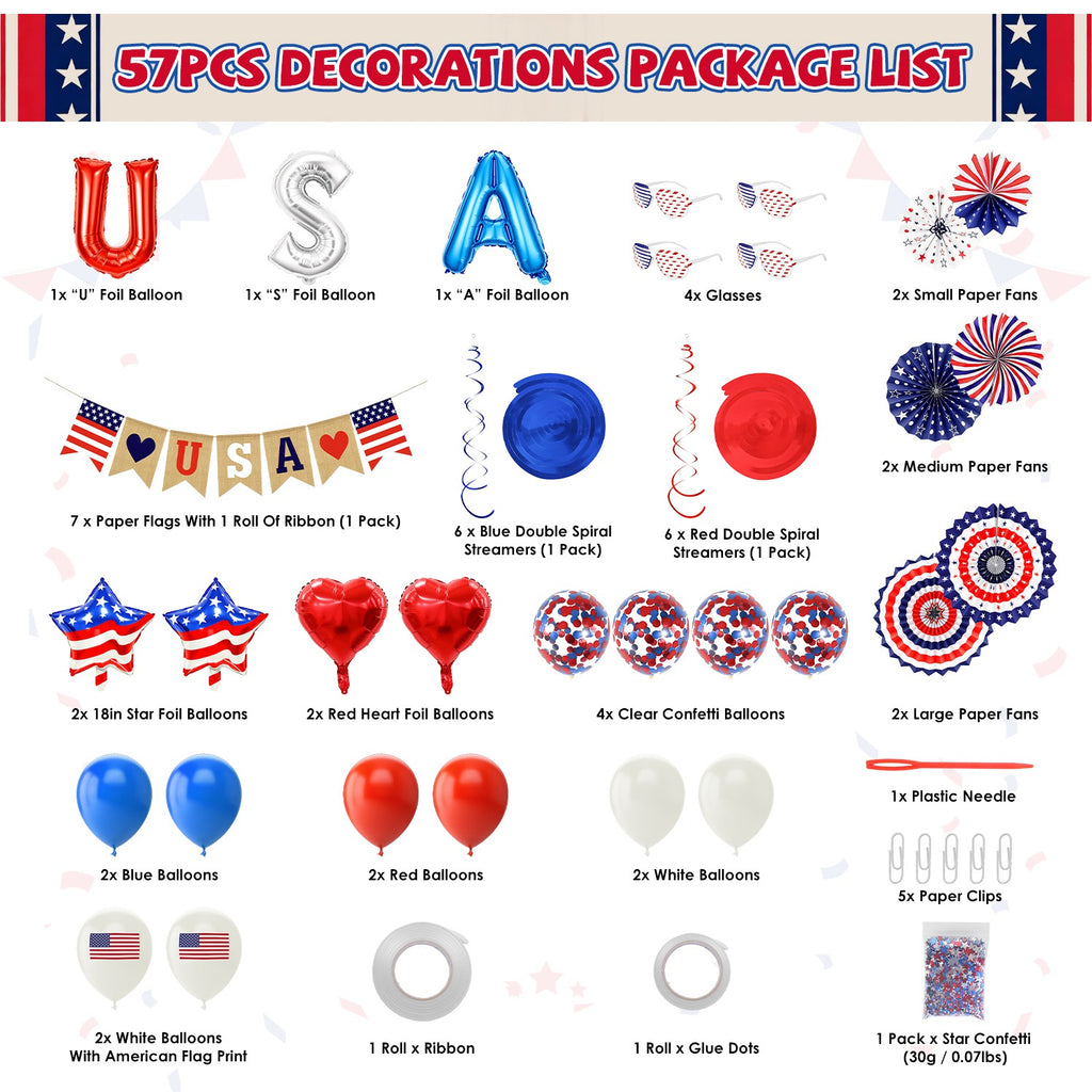 1Set 4th of July Décorations Set