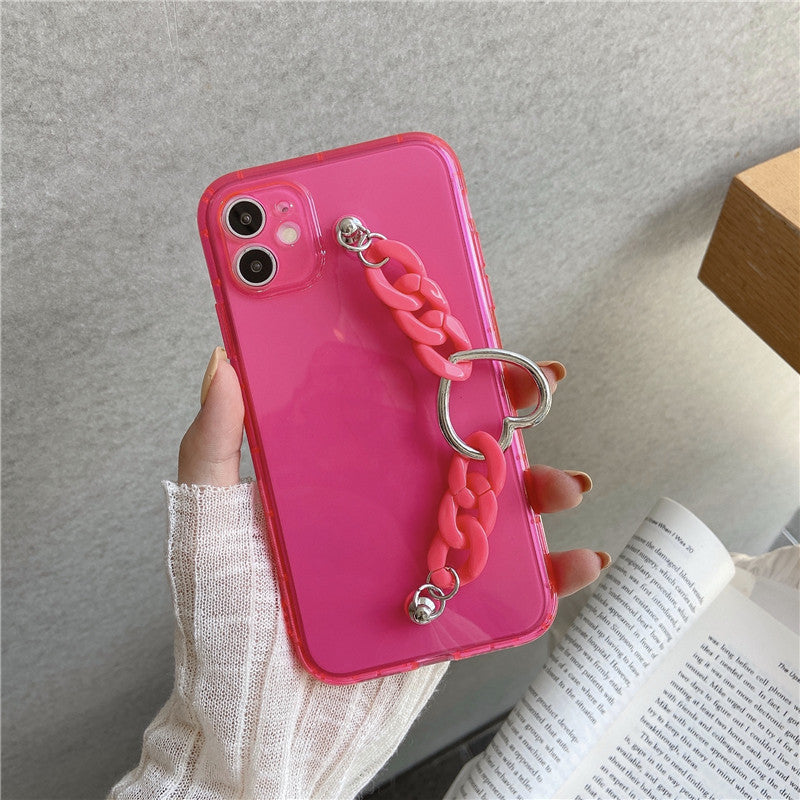 Boîtier de téléphone de bracelet de coeur d'amour fluorescent