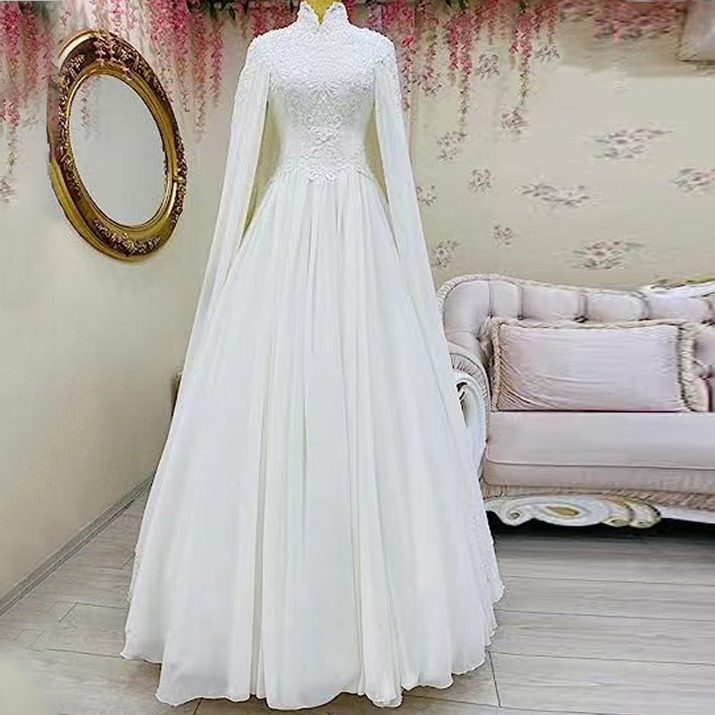 Slim long-sleeved lace mermaid wedding dress