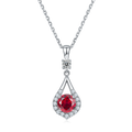 S925 Collier en argent sterling Teardrop Halo