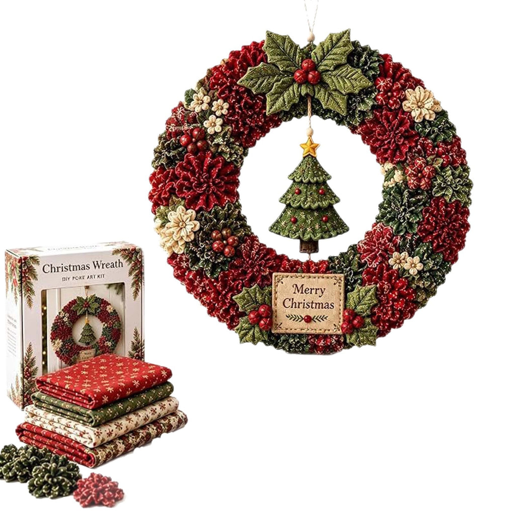 Kit de bricolage de la couronne de tissu de Noël