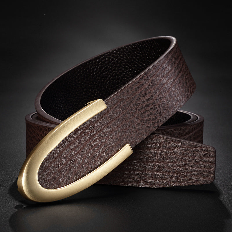 Ceinture en cuir lisse en cuir pour hommes