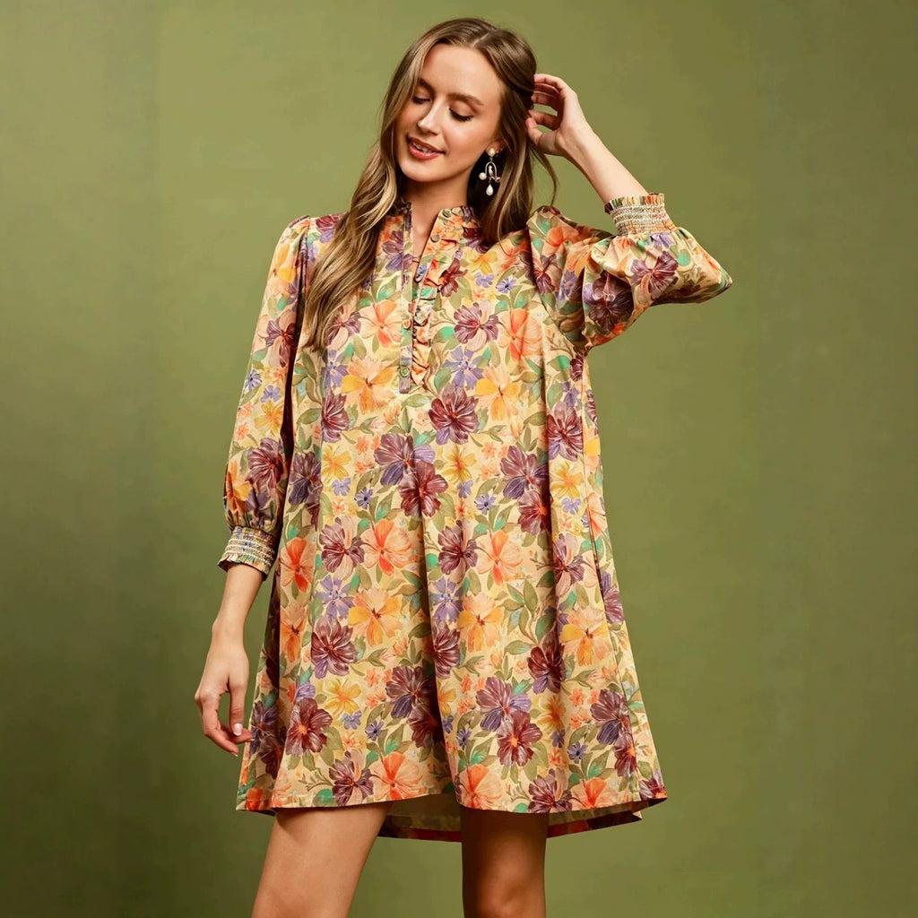 Arrivée d'été Casual & Chic Vintage imprimé floral Robe en vrac