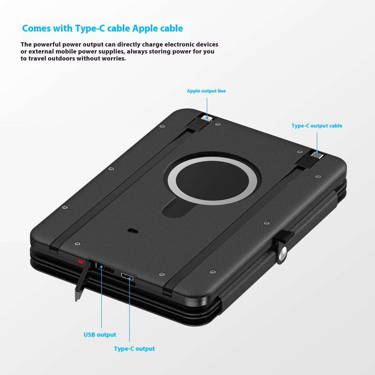 Chargeur d'urgence de charge solaire pliant