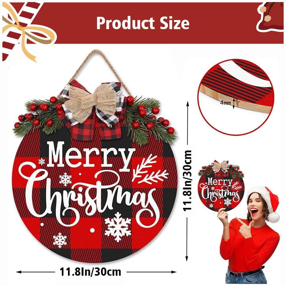 Joyeux signe de suspension de la couronne de Noël