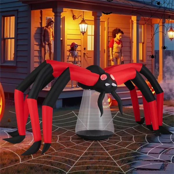 10ft large 5ft géant Halloween araignée gonflable - LED phare de tête + 2 Red Eye tunnel L