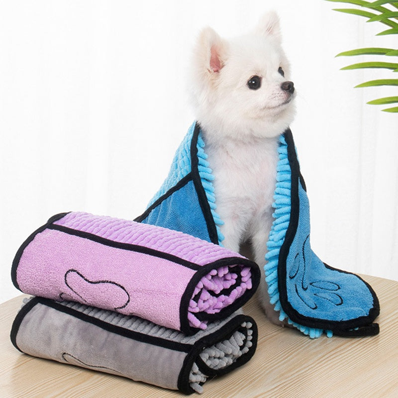 Chiens Chats Serviettes Chien Super Absorbant Peigne de bain Microfibre Serviettes de bain Bain de chat à séchage rapide