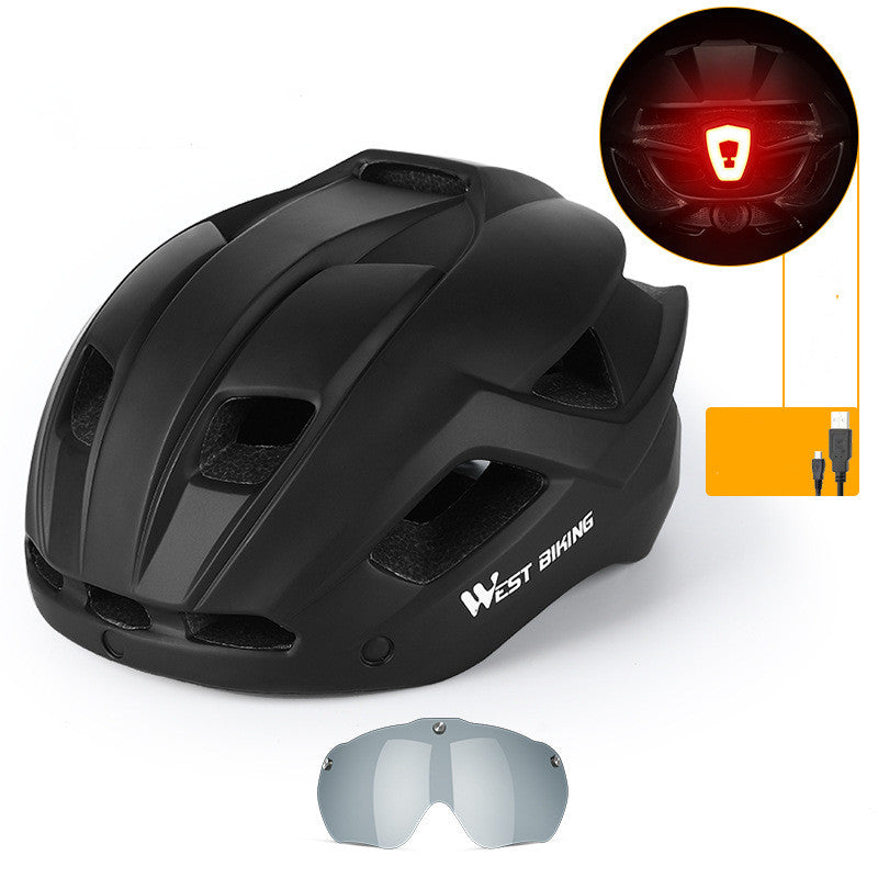 Casque de vélo intégré avec Goggles Casque Mountain Road Bike Équipement de casque