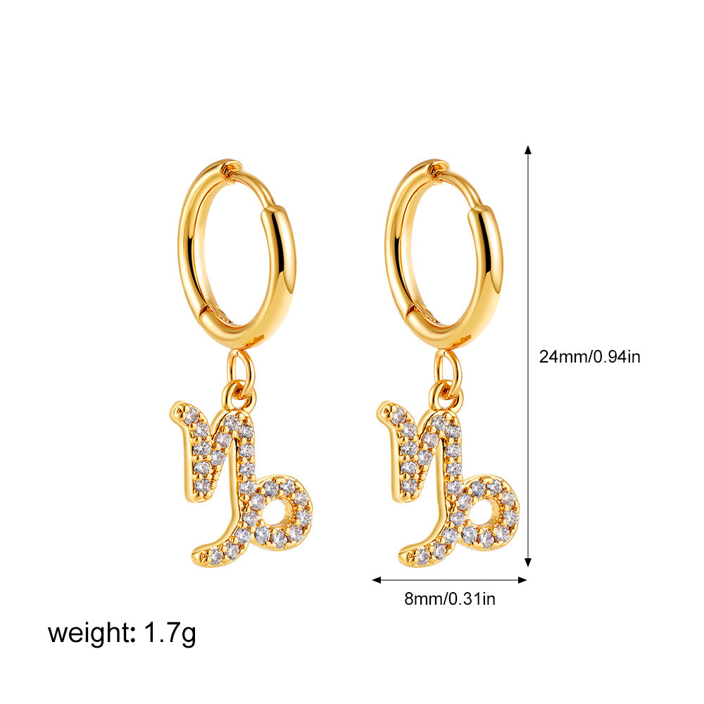 Boucles d'oreilles zodiac Micro Paved Zircon