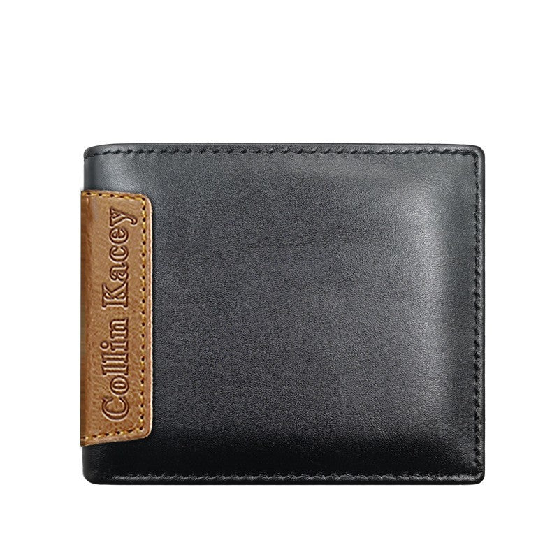 Courte mode de portefeuille pour hommes Cowhide