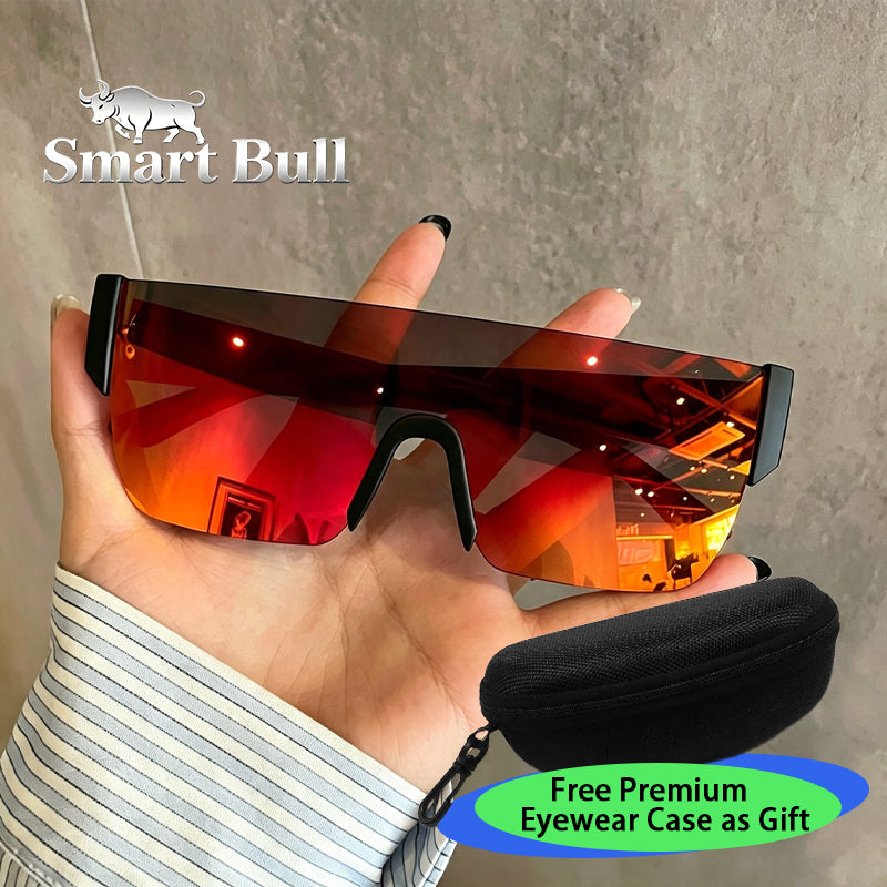 Lunettes de soleil à grand cadre intégrées sans cadre