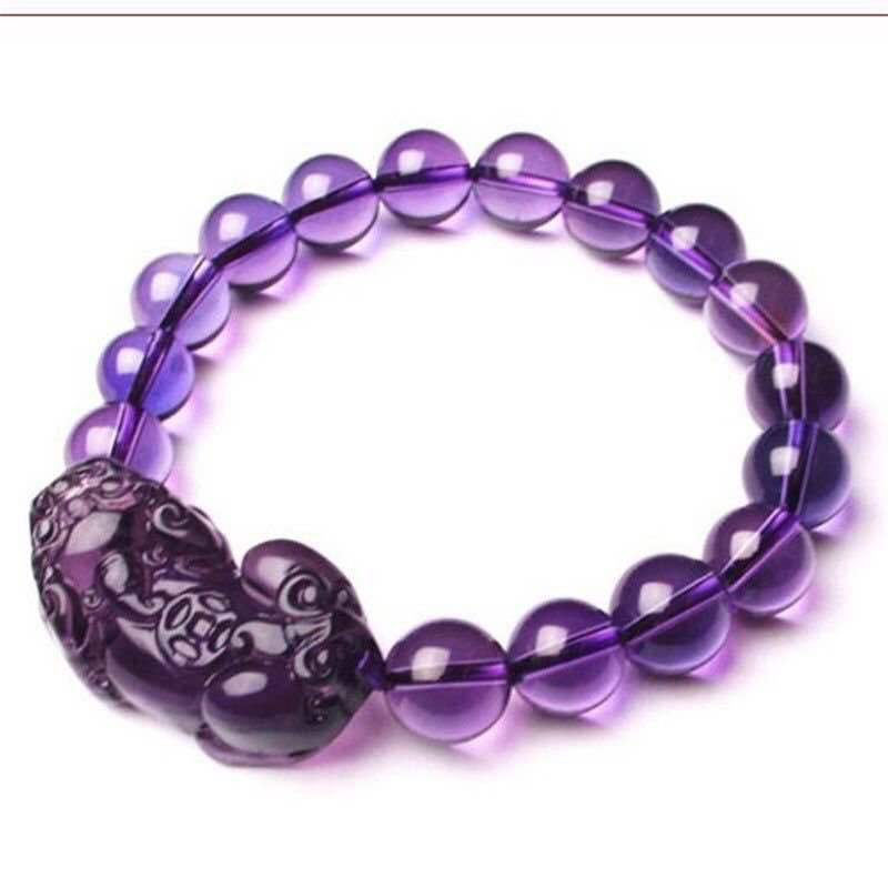 Diffusion en direct populaire Améthyst Pixiu Bracelet Améthyst Perles Bracelet pour attirer la richesse