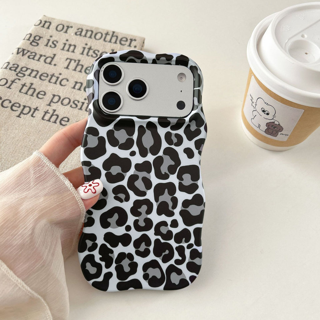 Contraste-couleur Leopard-print Dossier téléphonique Novel Et Niche