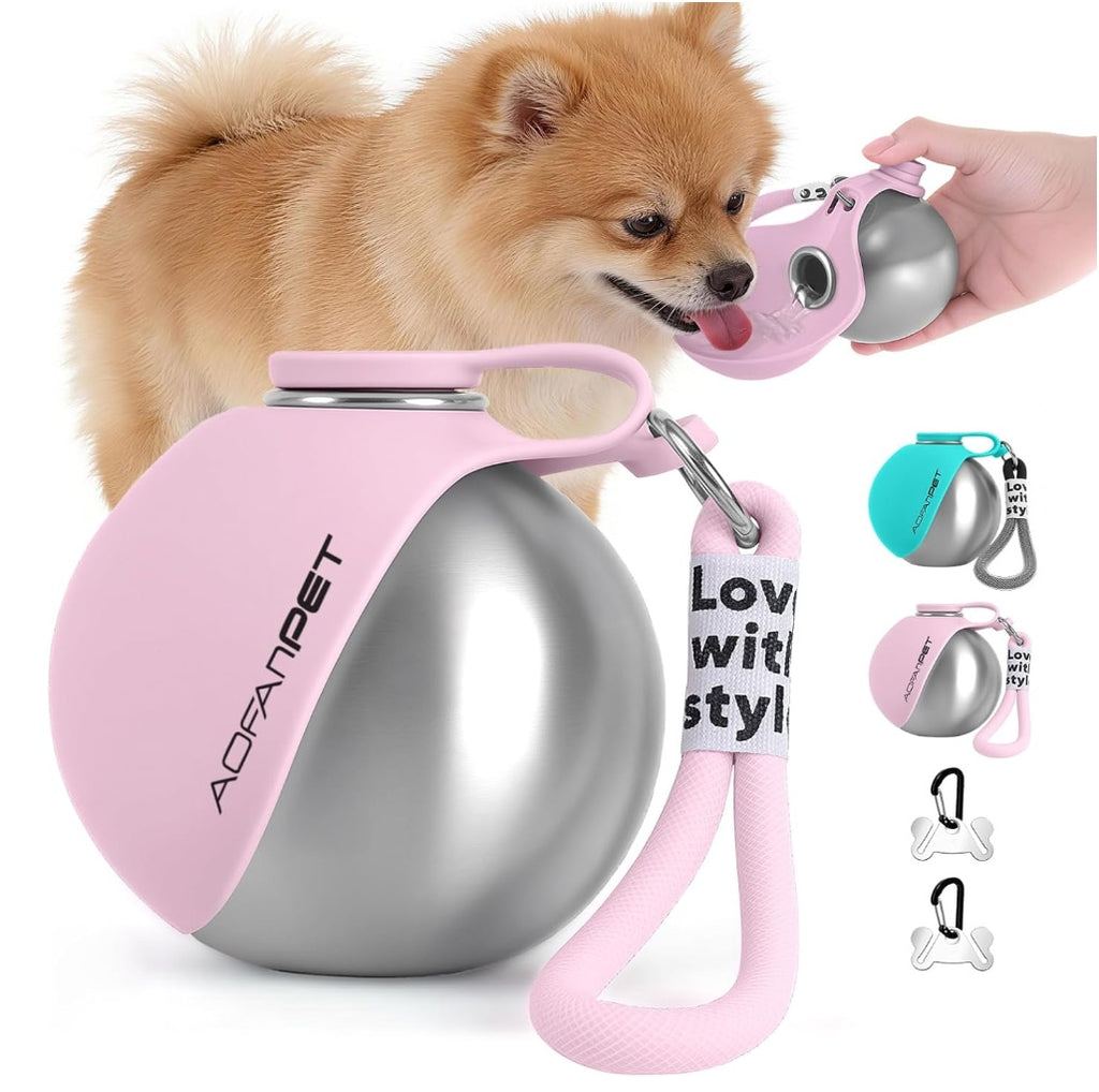 Creative Portable Outdoor Pet en acier inoxydable coupe d'eau Petit chien bouteille d'eau pratique