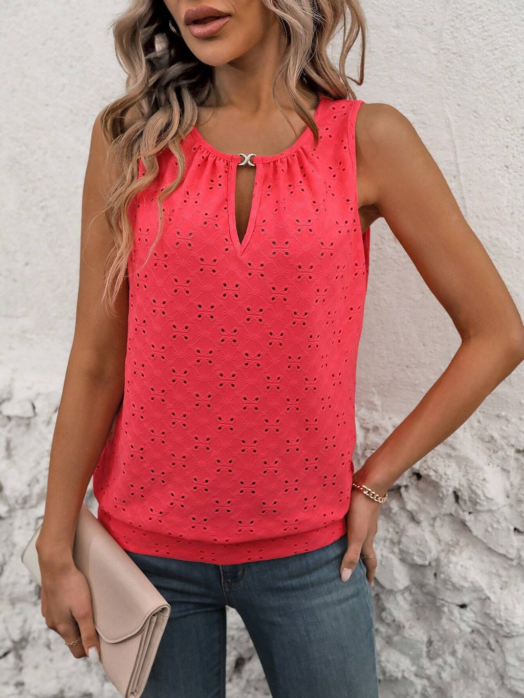 T-Shirt en T-Shirt sans manches U-Neck mode pour femmes