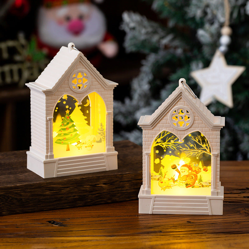 Décorations de Noël Maison de style européen Lumière de nuit LED Bureau Ornements Fenêtre Vent L