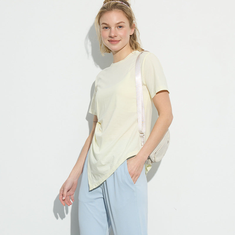 T-shirt de yoga à manches courtes pour femmes