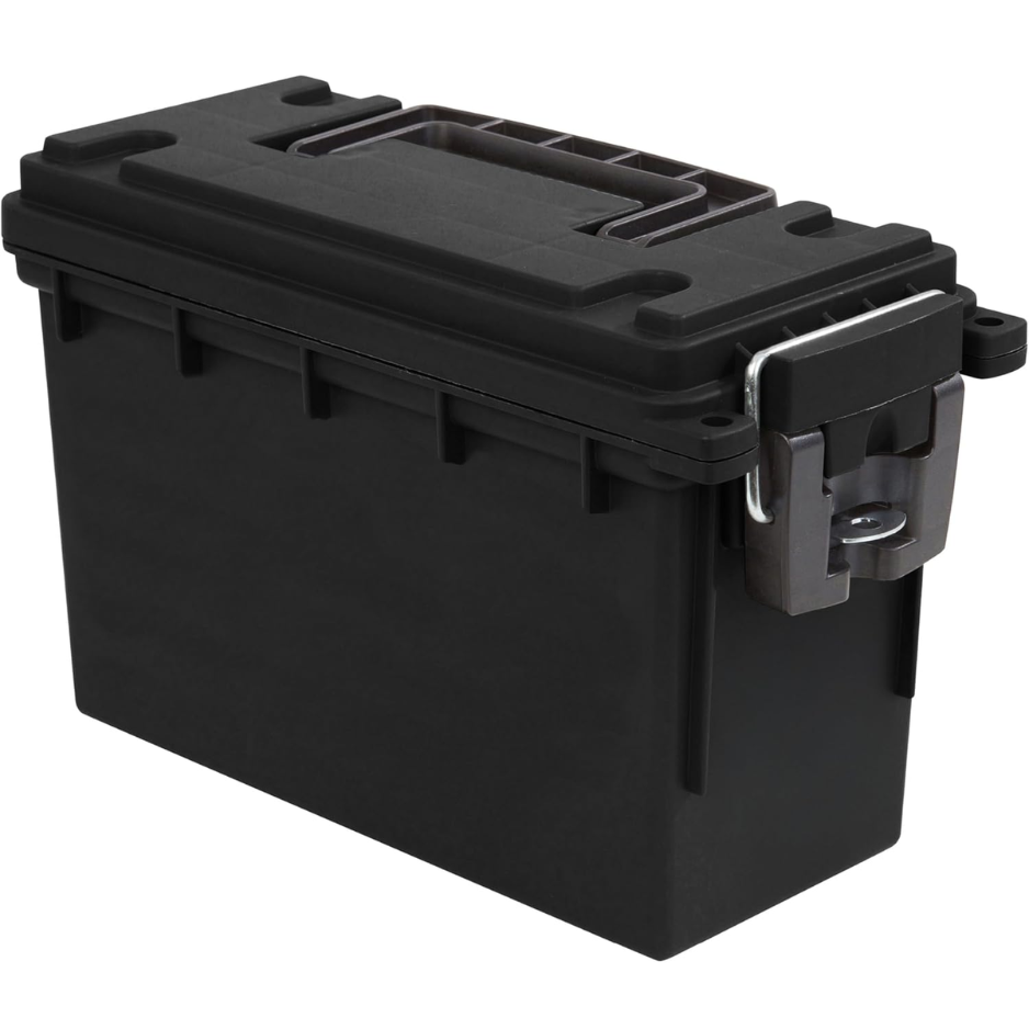 Stackable Lockable Ammo Storage Box Black Water And Dust Resistant Dry Box For Hunting Gear And Bullets