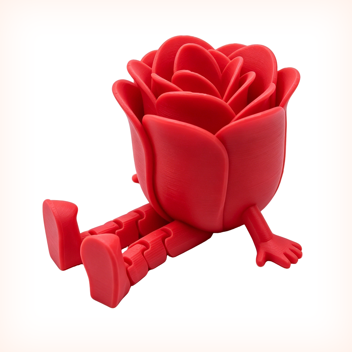 Figurine mignonne rose imprimée 3D assise