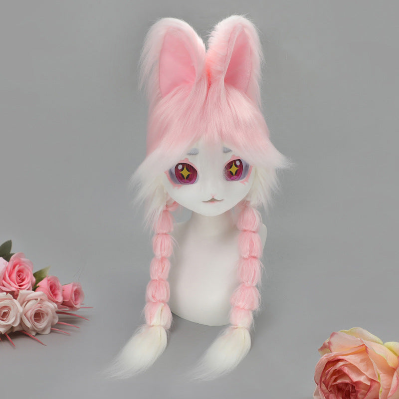 Tête d'animal en peluche de fourrure