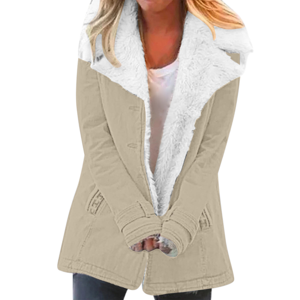 Manteau de coton chaud à manches longues à manches longues