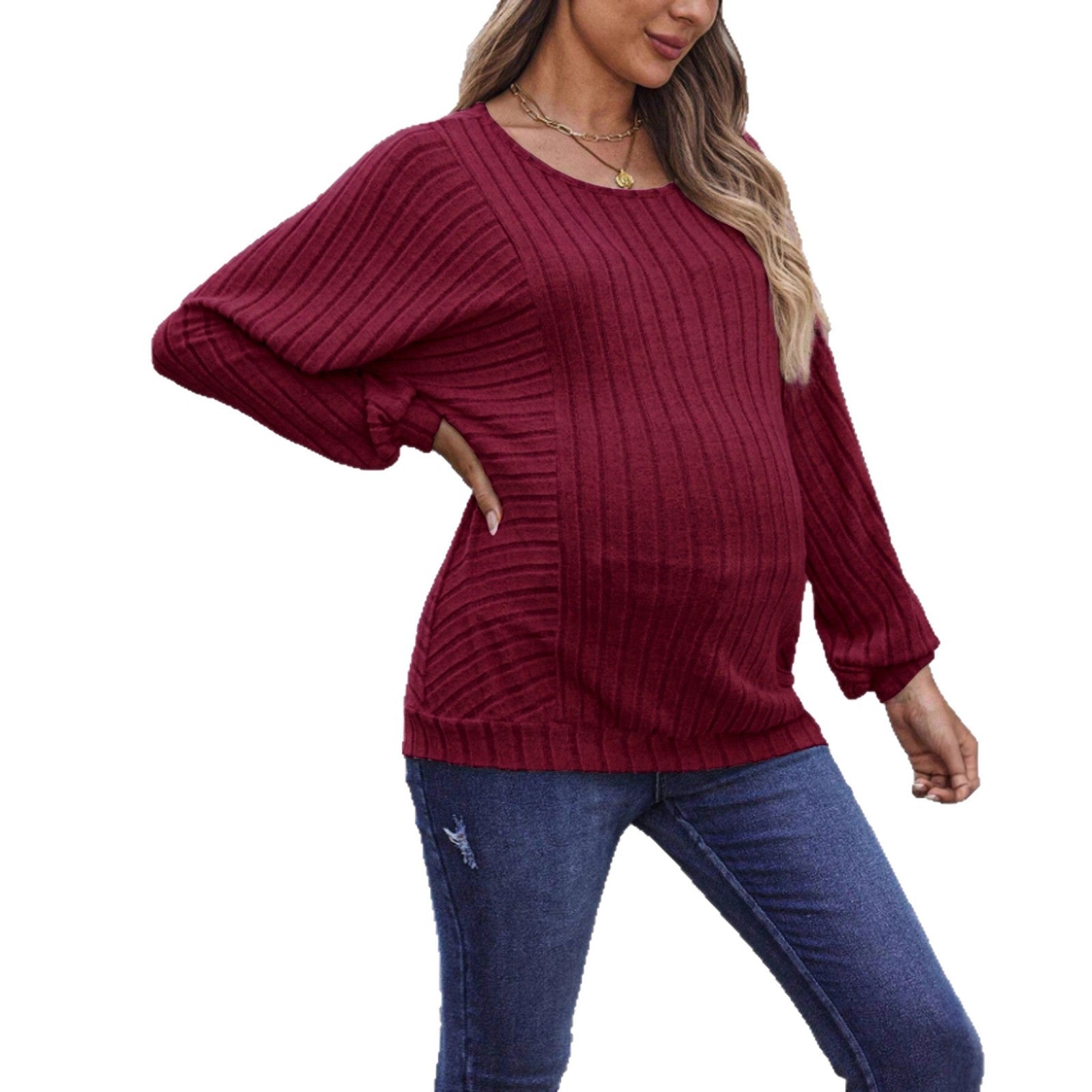 Femmes Confortable Casual Solid-color Top avec manches Lanterne