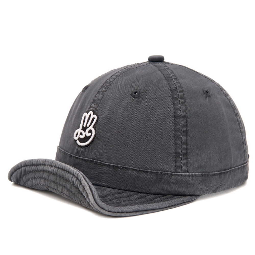 American Retro imprimé à la main lavé Motif de baseball avec brim pliable et sof