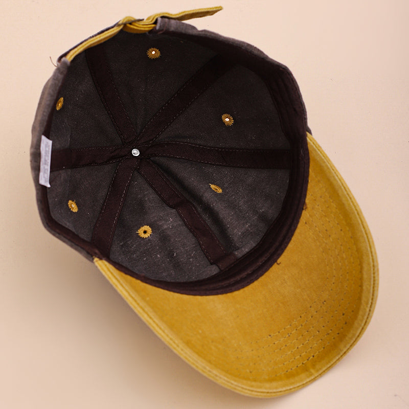 Casquette ronde réglable multicolore avec finition lavée