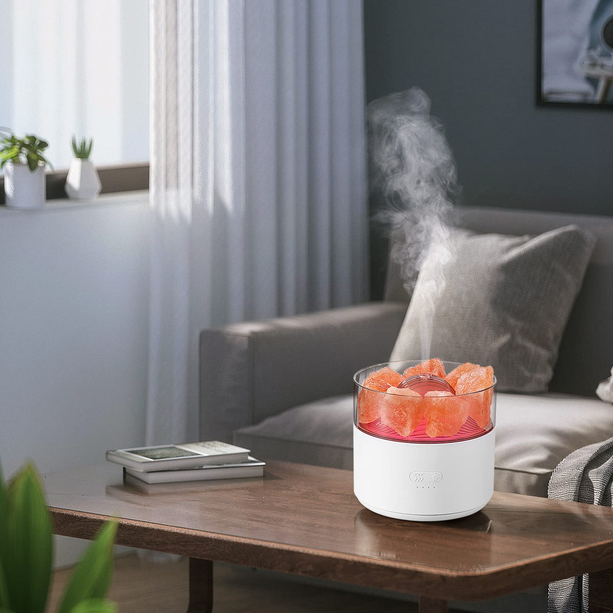 Cool-Mist Air Humidificateur Crystal Sel Aroma Diffuser Encens Machine Fogger Essen